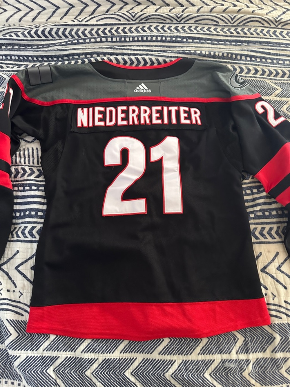 Women’s Carolina Hurricanes adidas Black and Red NHL Team Hockey Jersey - Picture 3 of 3